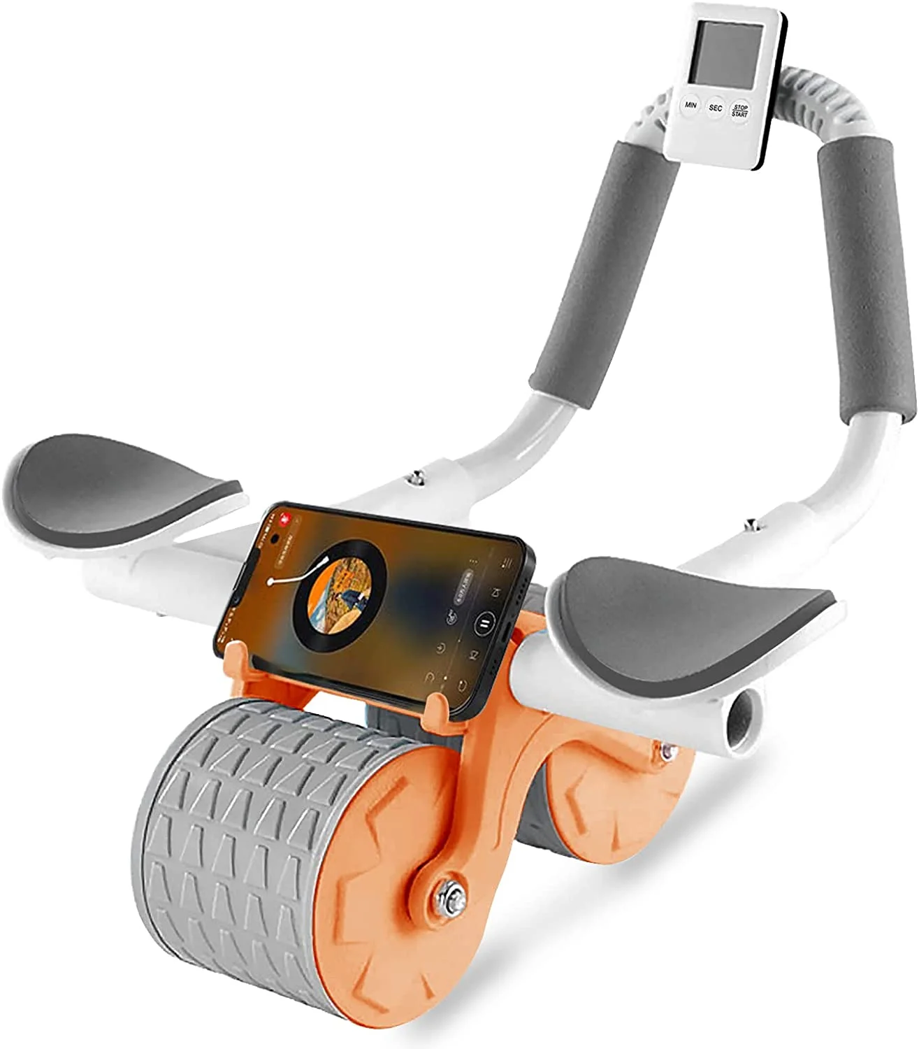 2025 New with Timer Ab Abdominal Exercise Roller Elbow Support, Abs Roller Wheel Core Exercise Equipment, Automatic Rebound Abdominal Wheel(Black) - Image 9